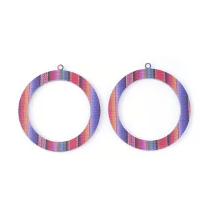 50mm Hoop with Top Loop Acrylic Component Set - Rainbow Stripe (1 Pair)