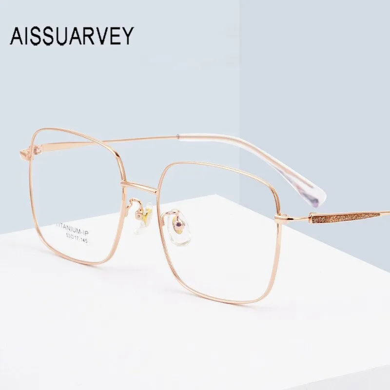 Aissuarvey Oversize Square Full Rim Titanium Frame Unisex Eyeglasses Z17004