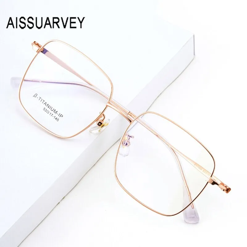Aissuarvey Oversize Square Full Rim Titanium Frame Unisex Eyeglasses Z17004