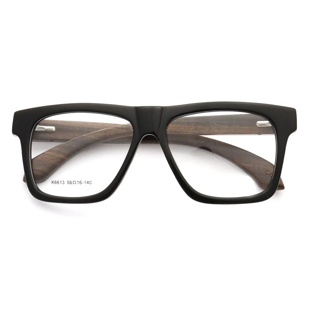 Aissuarvey Unisex Full Rim Rectangular Frame Wooden Eyeglasses K6613