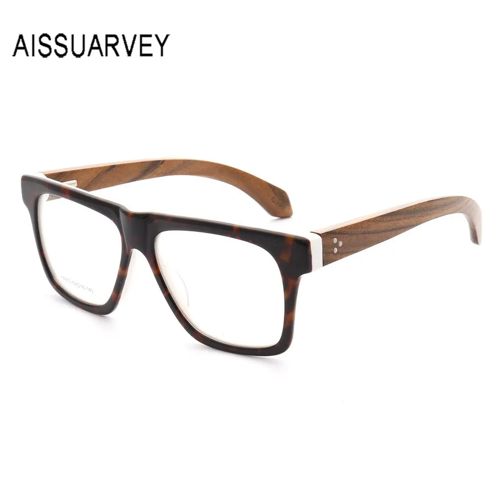Aissuarvey Unisex Full Rim Rectangular Frame Wooden Eyeglasses K6613