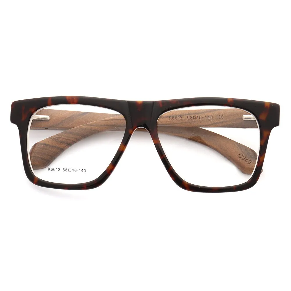 Aissuarvey Unisex Full Rim Rectangular Frame Wooden Eyeglasses K6613
