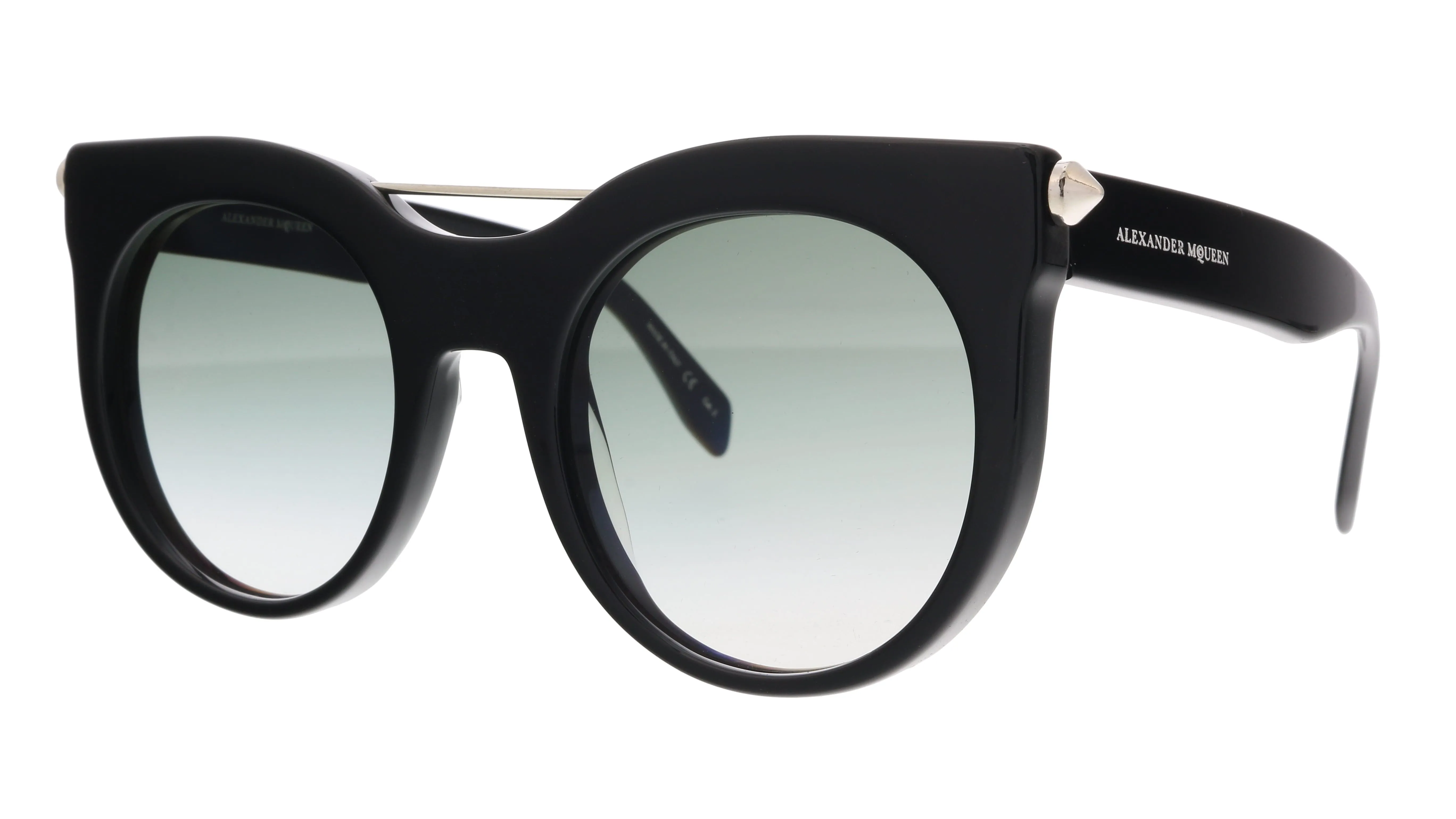 Alexander McQueen AM0001S 001  Black  Round Sunglasses