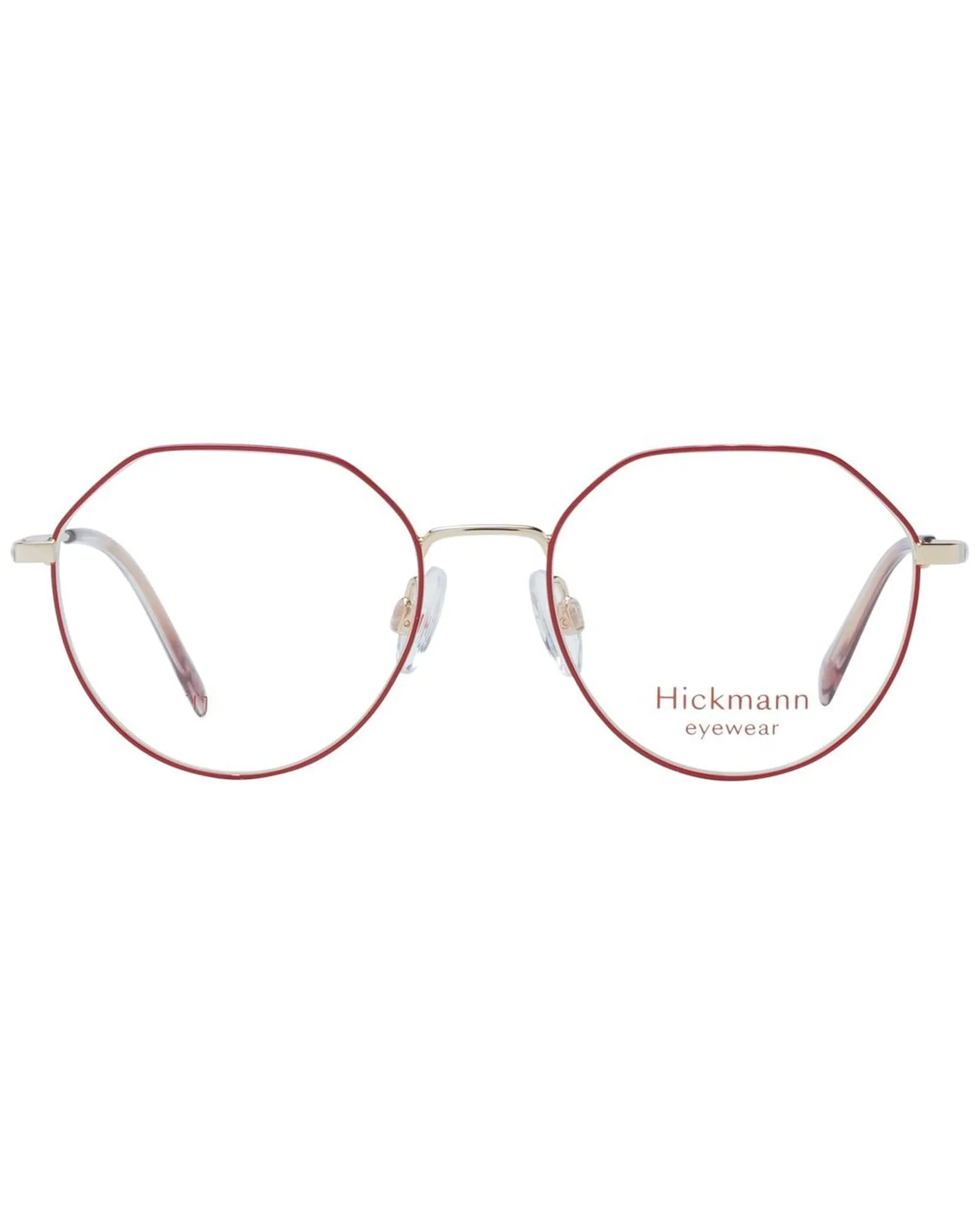 Ana Hickmann Octagon Eyeglasses Red  Gold Frame
