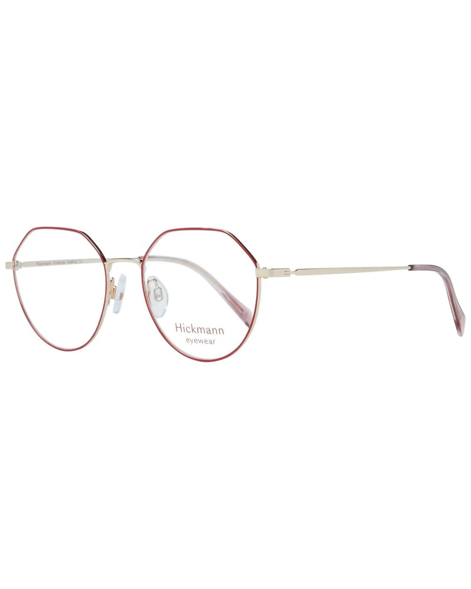 Ana Hickmann Octagon Eyeglasses Red  Gold Frame