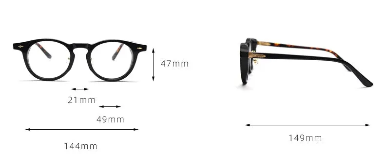 Black Mask Unisex Full Rim Round Acetate Eyeglasses 98626
