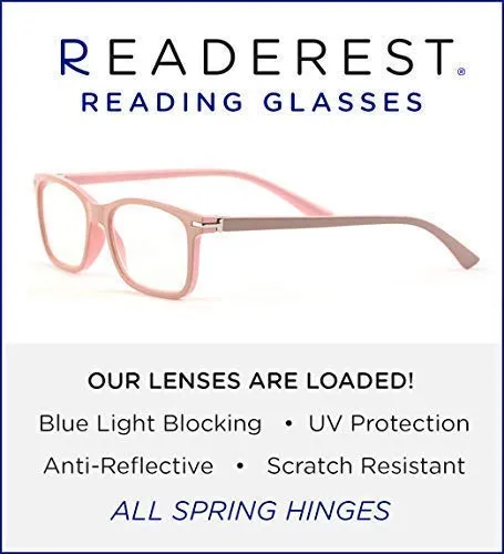Blue-Light-Blocking-Reading-Glasses-Beige-Pink-0-50-Magnification-Computer-Glasses
