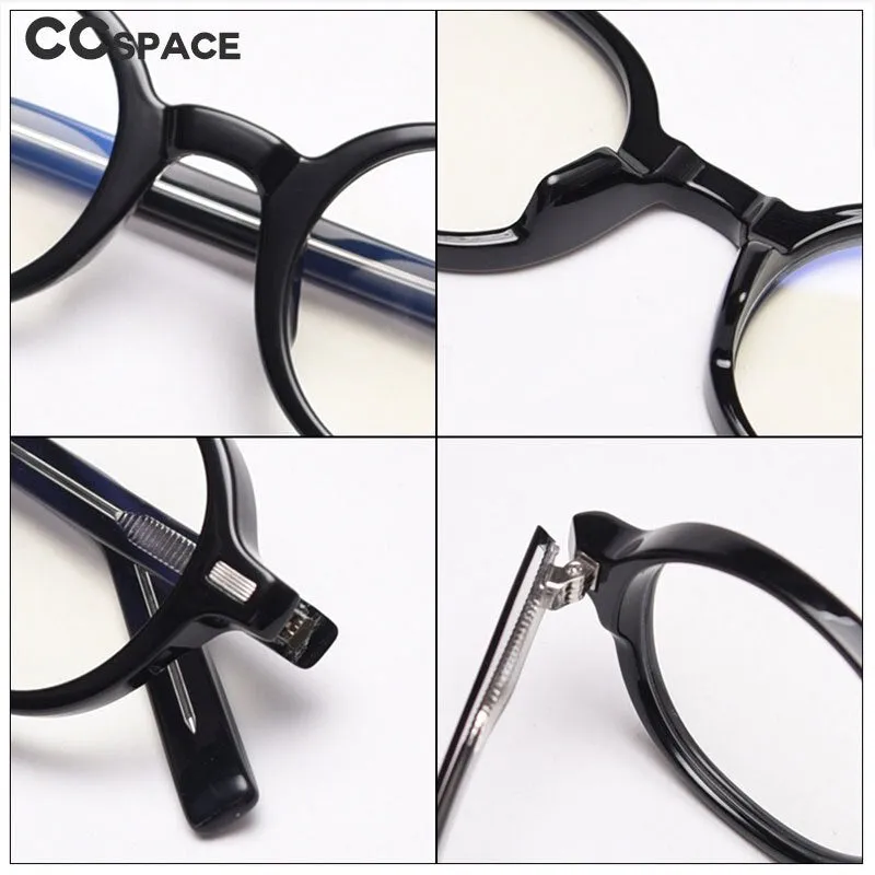 CCspace Unisex Full Rim Oval Tr 90 Titanium Frame Acetate Leg Eyeglasses 49828
