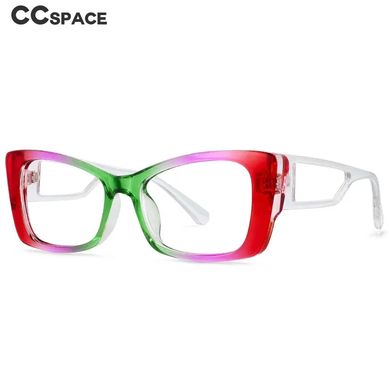 CCspace Women's Full Rim Square Resin Frame Rainbow Eyeglasses 54537