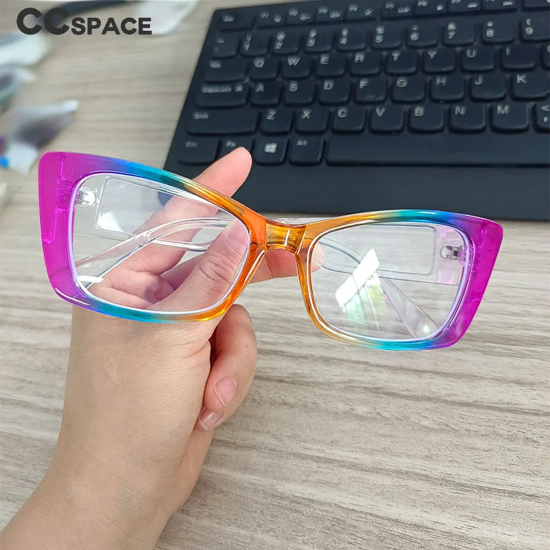 CCspace Women's Full Rim Square Resin Frame Rainbow Eyeglasses 54537