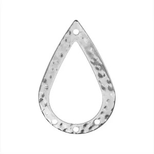 Chandelier Pendant, Teardrop 30.5mm, Platinum Tone (4 Pieces)
