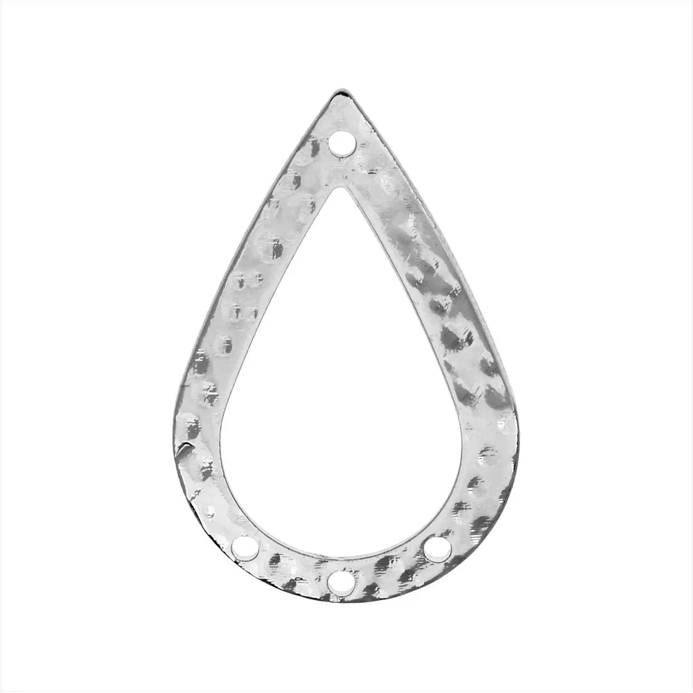Chandelier Pendant, Teardrop 30.5mm, Platinum Tone (4 Pieces)