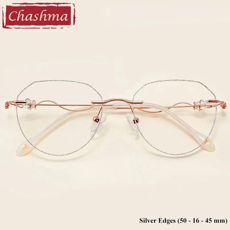 Chashma Women's Rimless Round Titanium Eyeglasses 88128