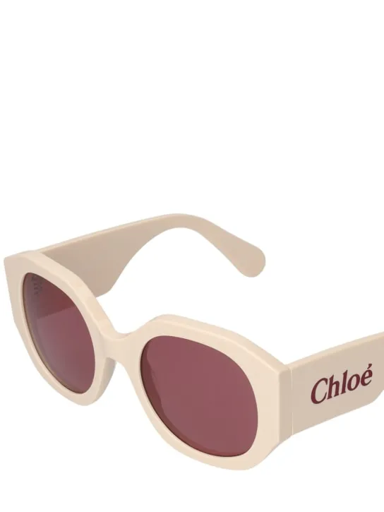 Chloé   Oversized logo round acetate sunglasses 