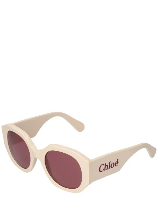 Chloé   Oversized logo round acetate sunglasses 
