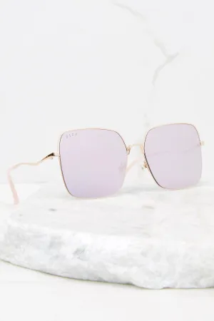 Clara - Gold & Coral Mirror Sunglasses