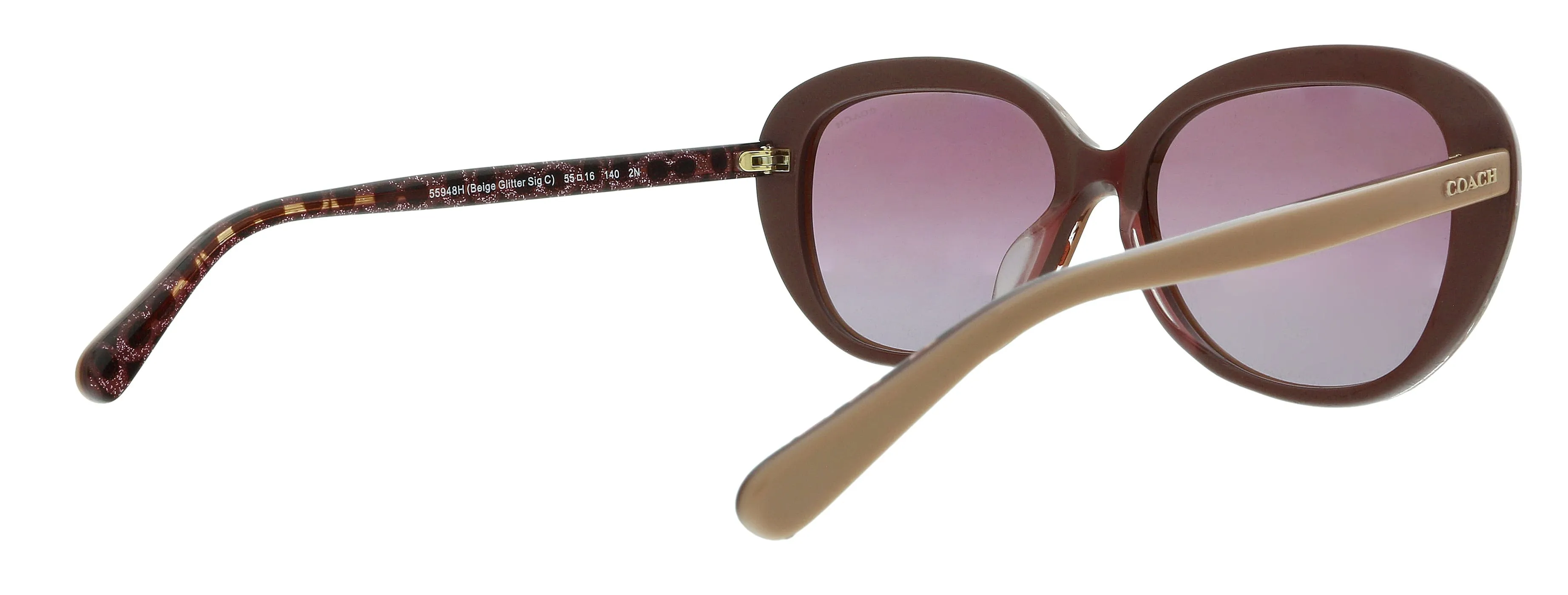 Coach 0HC8289F 55948H Beige Round Sunglasses