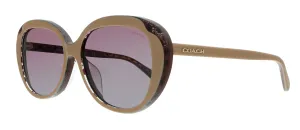 Coach 0HC8289F 55948H Beige Round Sunglasses