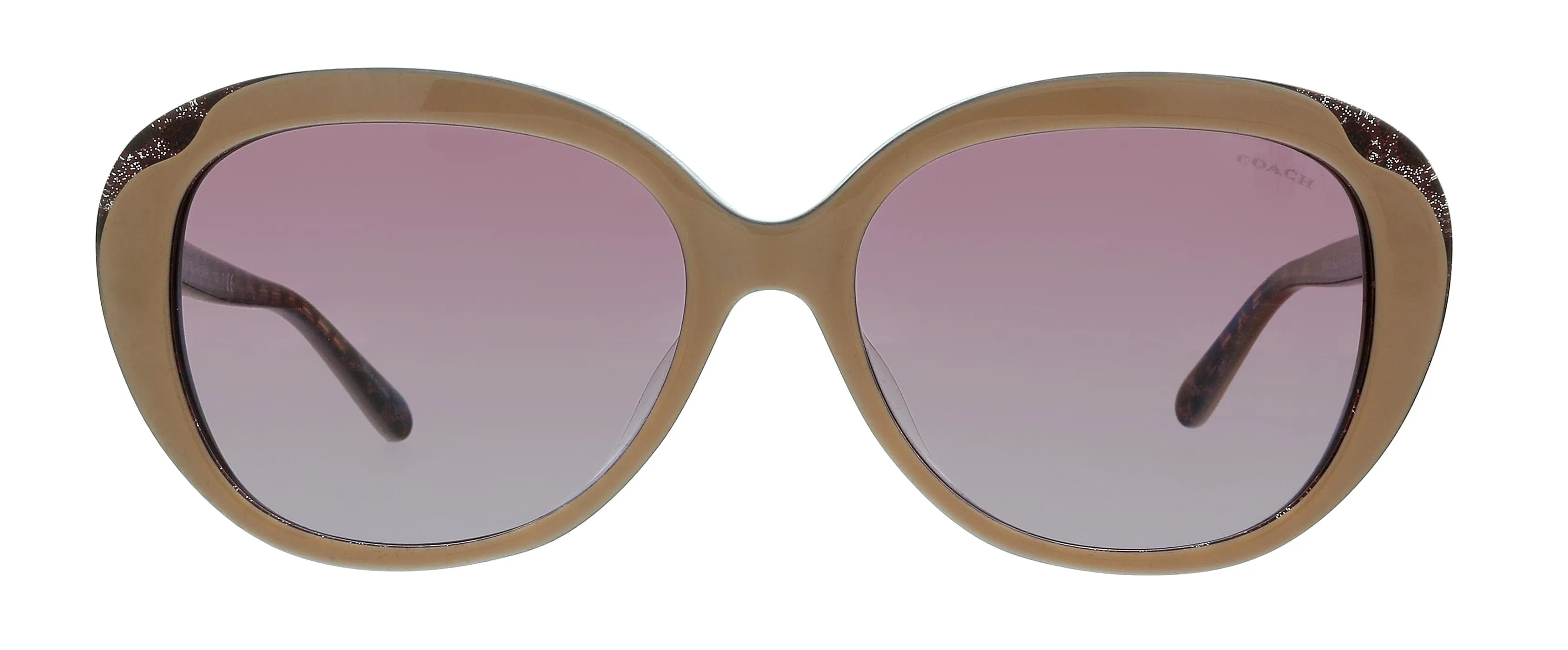 Coach 0HC8289F 55948H Beige Round Sunglasses