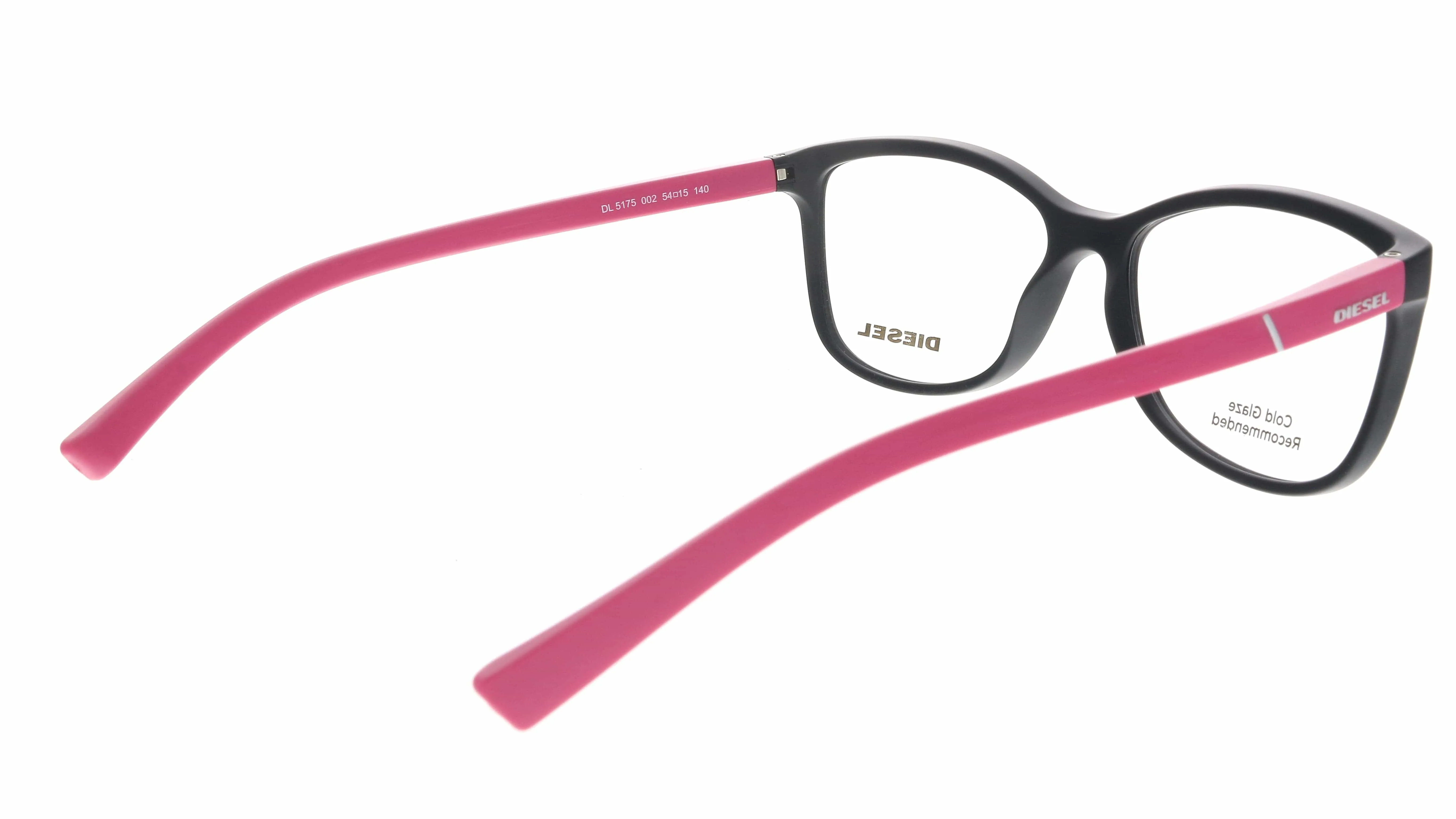 Diesel  Black Pink Modified Rectangle Optical Frames