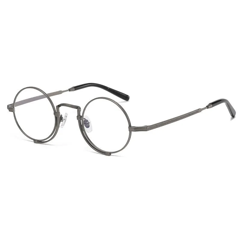 Gatenac Unisex Full Rim Round Titanium Eyeglasses Gxyj998