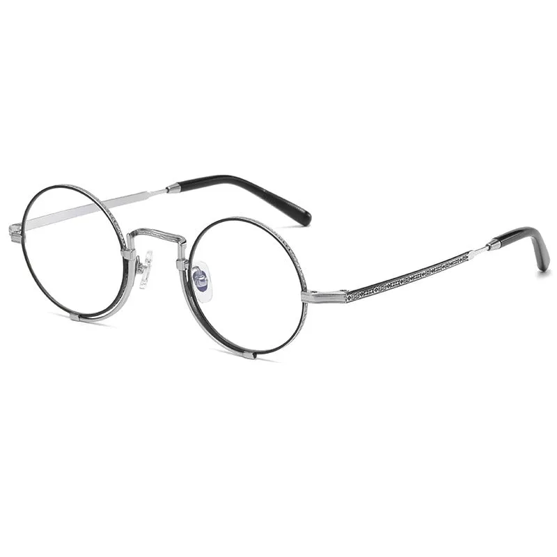 Gatenac Unisex Full Rim Round Titanium Eyeglasses Gxyj998
