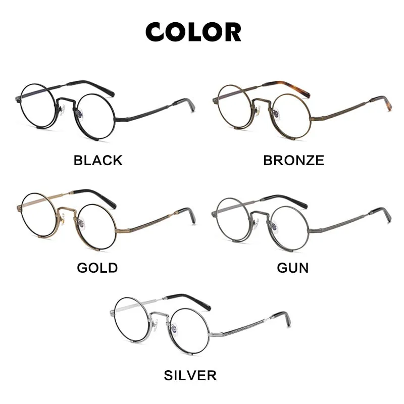 Gatenac Unisex Full Rim Round Titanium Eyeglasses Gxyj998