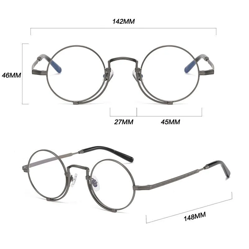 Gatenac Unisex Full Rim Round Titanium Eyeglasses Gxyj998
