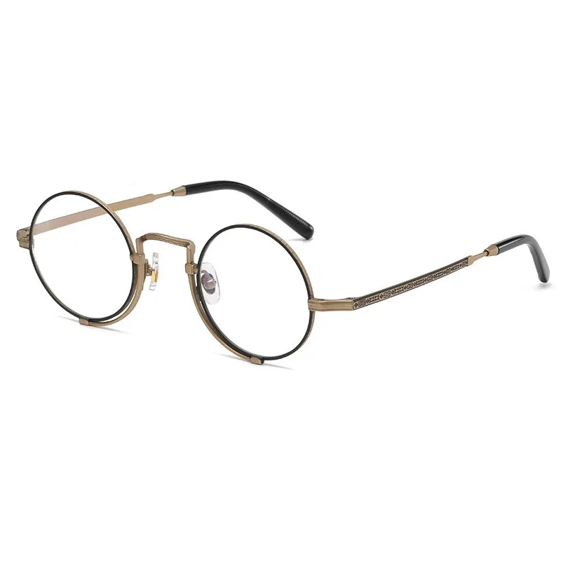 Gatenac Unisex Full Rim Round Titanium Eyeglasses Gxyj998
