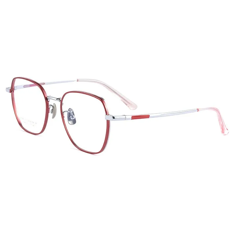 Handoer Men's Full Rim Irregular Square Titanium Eyeglasses 2040Tsf