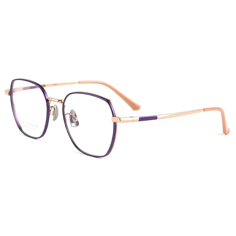 Handoer Men's Full Rim Irregular Square Titanium Eyeglasses 2040Tsf