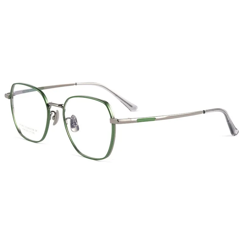 Handoer Men's Full Rim Irregular Square Titanium Eyeglasses 2040Tsf