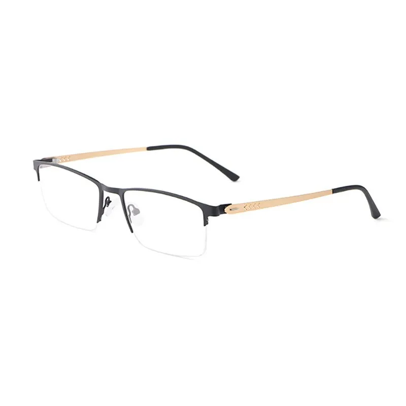 Hotochki Men's Semi Rim Alloy Frame Eyeglasses 9841