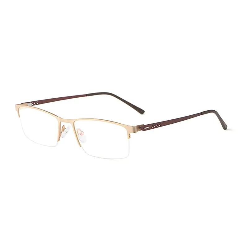Hotochki Men's Semi Rim Alloy Frame Eyeglasses 9841