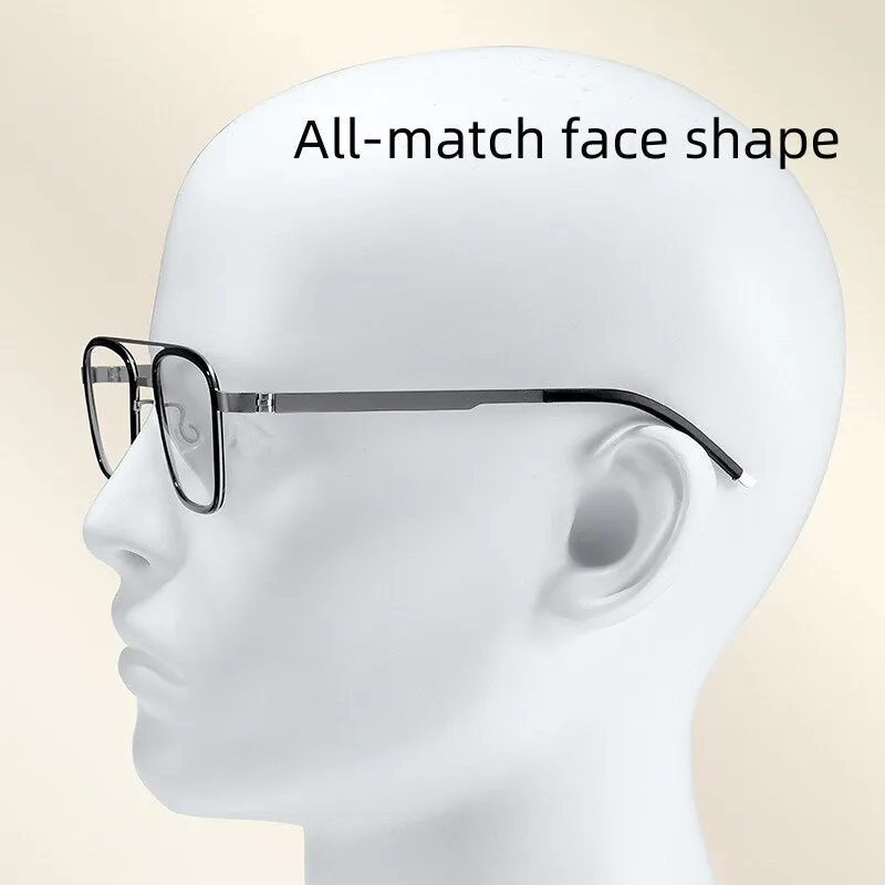 KatKani Unisex Full Rim Square Acetate Titanium Double Bridge Eyeglasses 98070