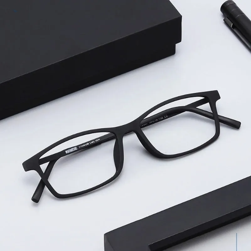 KatKani Unisex Full Rim Square Tr 90 Titanium Eyeglasses 18006