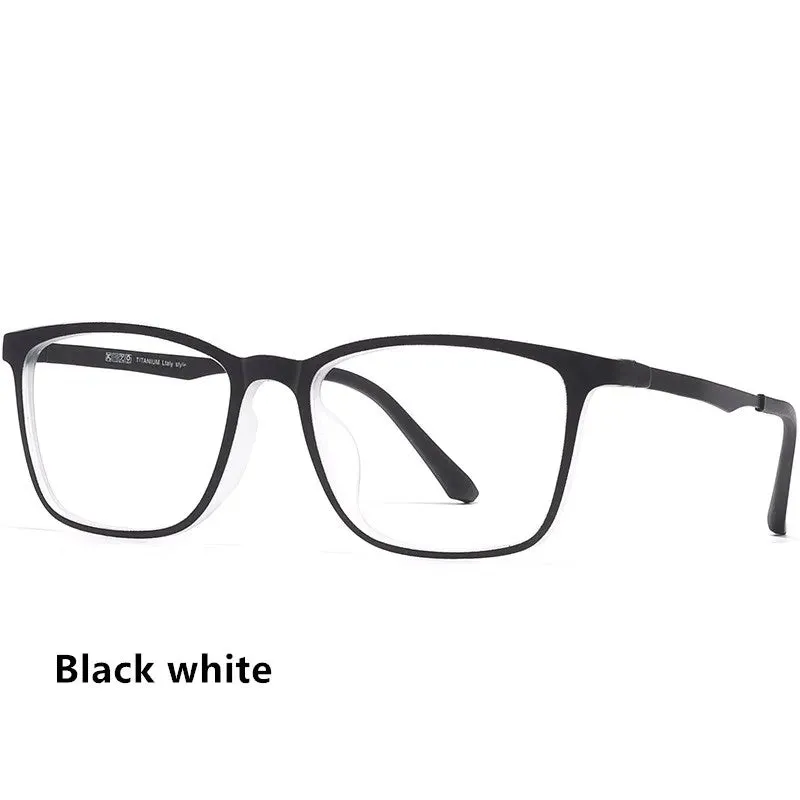 Kocolior Unisex Full Rim Square Titanium Tr 90 Eyeglasses 8808
