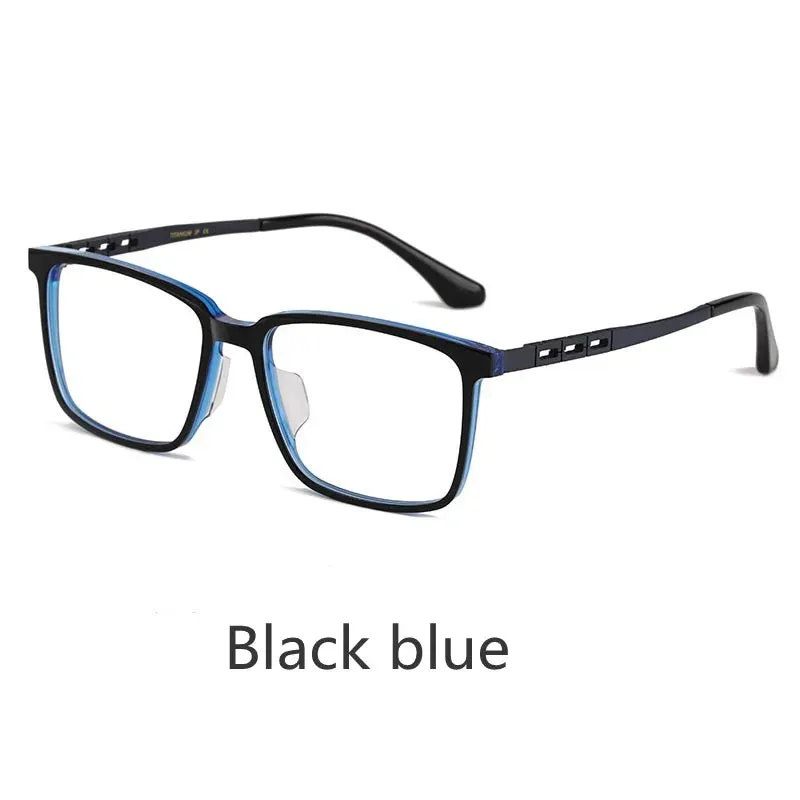 Kocolior Unisex Full Rim Square Tr 90 Titanium Alloy Eyeglasses F001