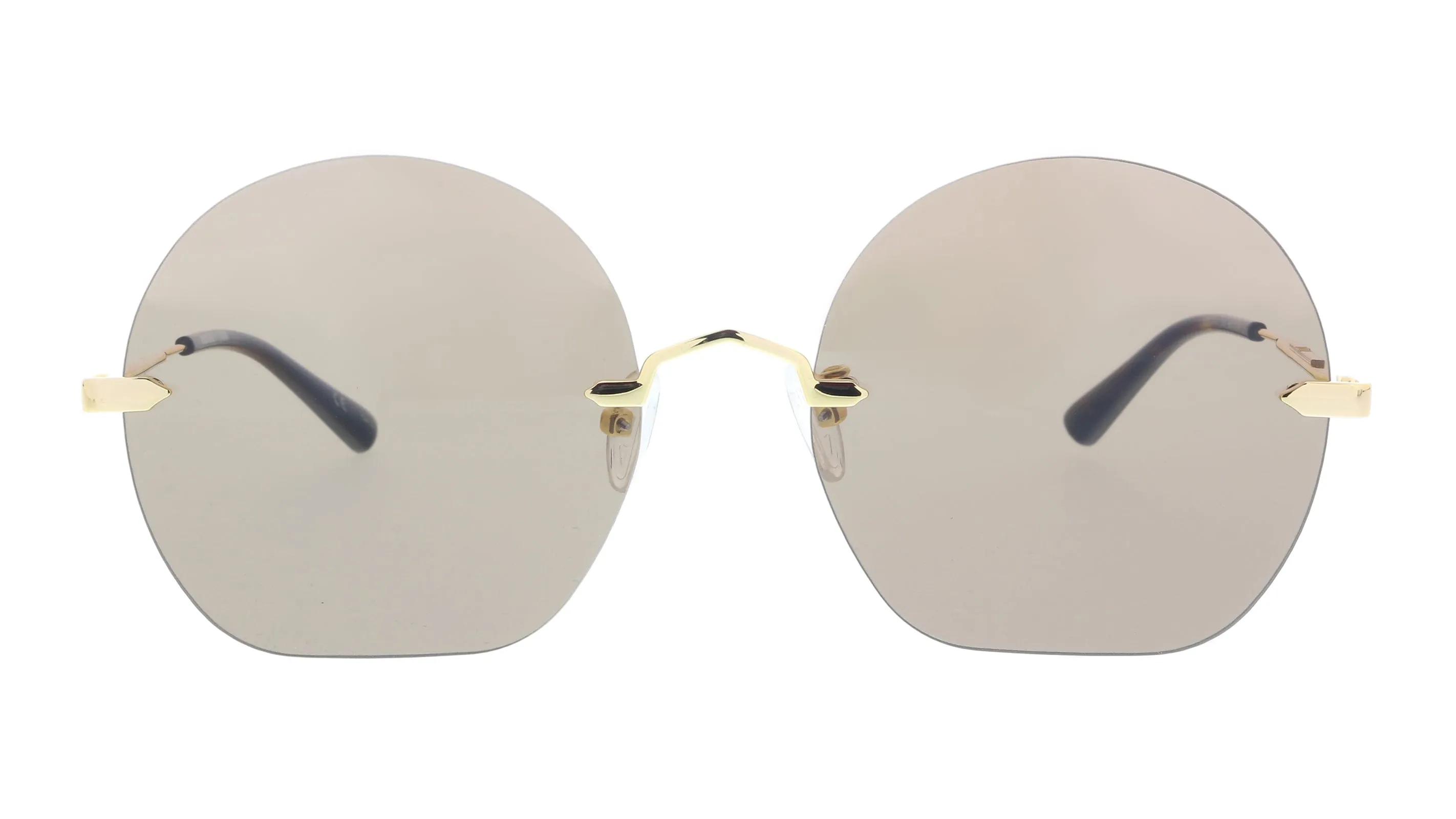 McQ MQ0224SA-002 Gold Round Sunglasses