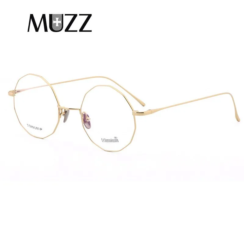 Muzz Unisex Full Rim Irregular Round Titanium Frame Eyeglasses Wz9138