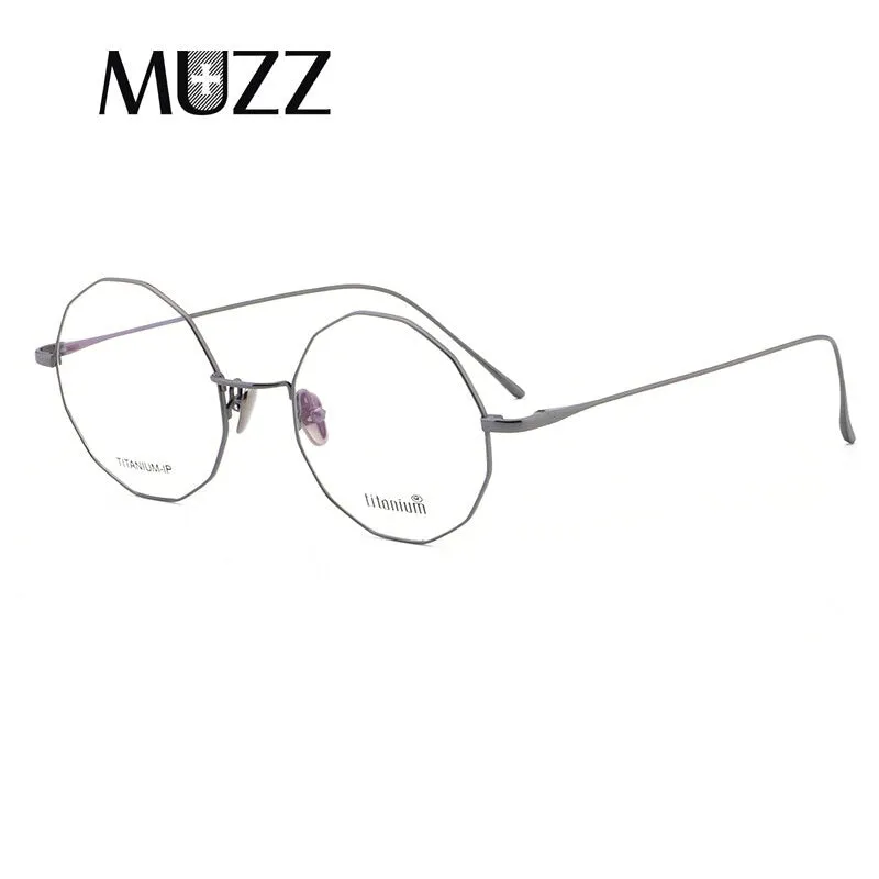 Muzz Unisex Full Rim Irregular Round Titanium Frame Eyeglasses Wz9138