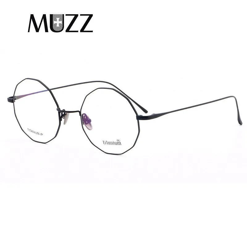 Muzz Unisex Full Rim Irregular Round Titanium Frame Eyeglasses Wz9138