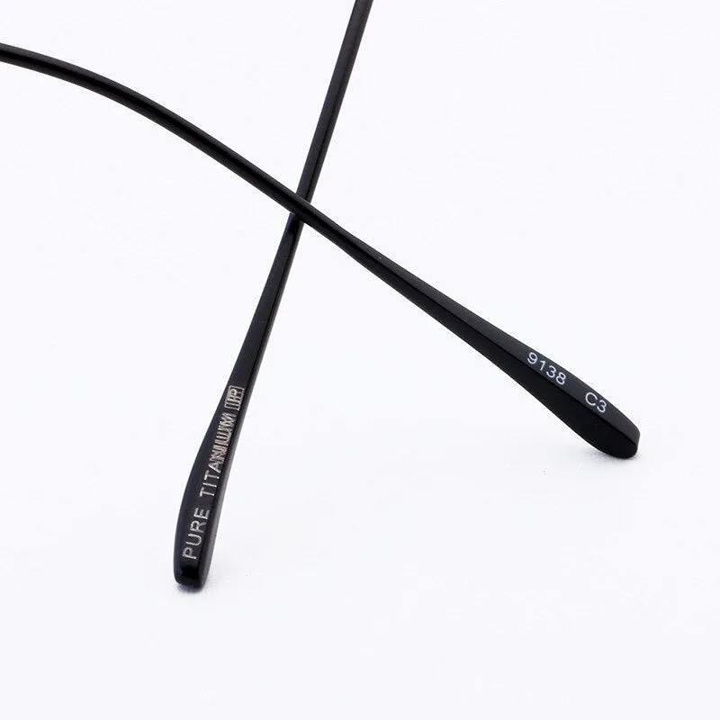 Muzz Unisex Full Rim Irregular Round Titanium Frame Eyeglasses Wz9138