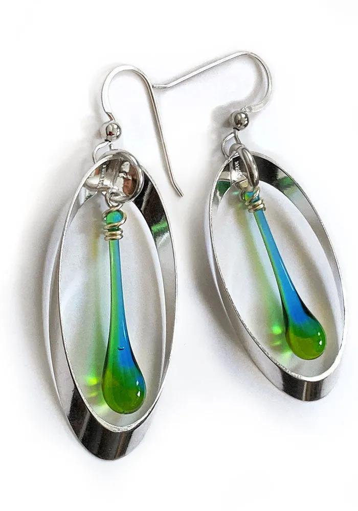 Oval Ribbon Earrings, Large