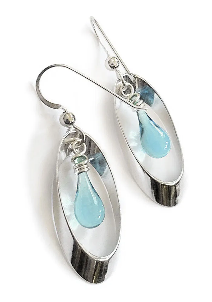 Oval Ribbon Earrings, Small