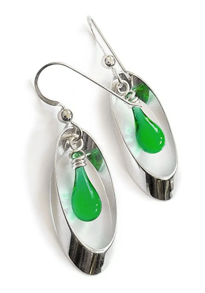 Oval Ribbon Earrings, Small