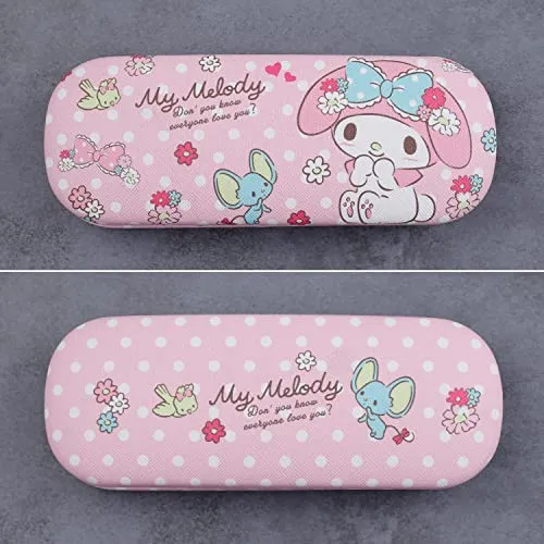 Pink Kitty Hard Shell Eyeglasses Cases Cartoon Protective Case with Glasses Cloth Storage Box Holder for Girl Teen-4