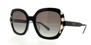 Prada 0PR 16USF KHR0A7 Black/ Spotted Brown Square  Sunglasses