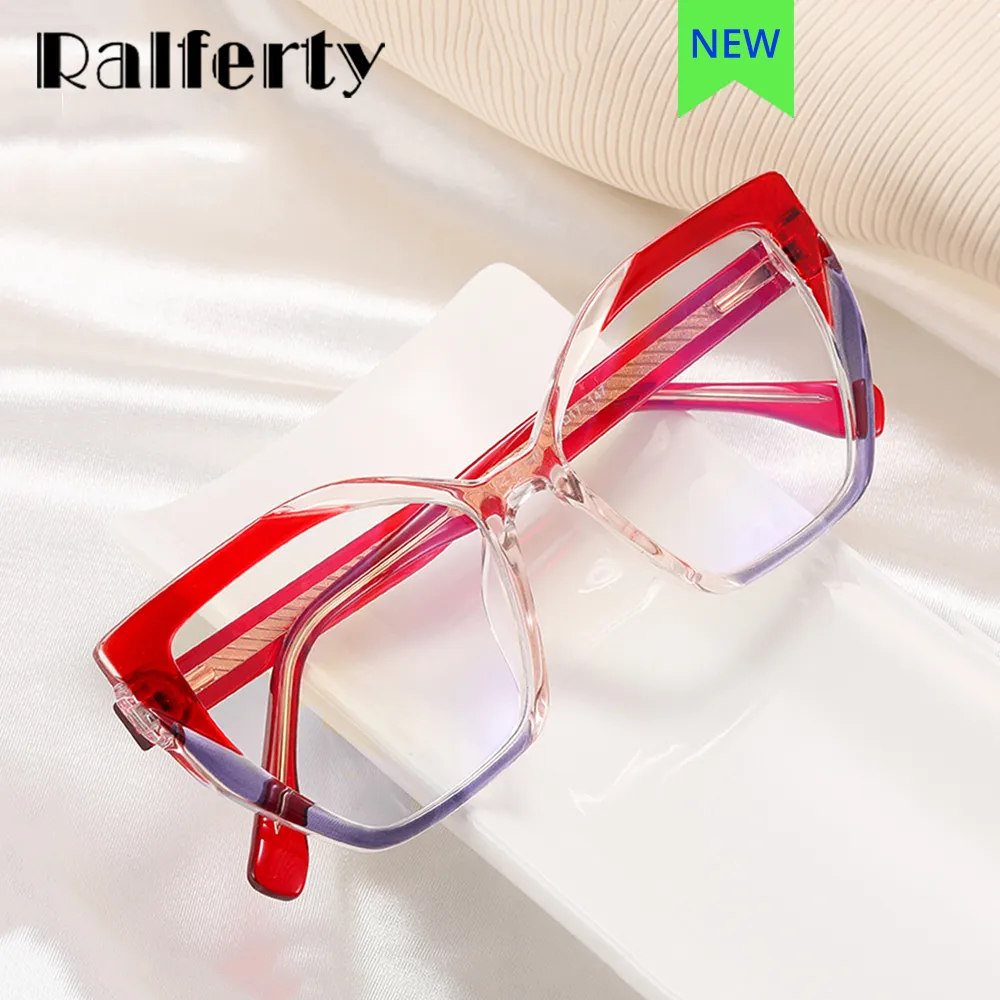 Ralferty Women's Full Rim Square Cat Eye Tr 90 Acetate Eyeglasses F82026