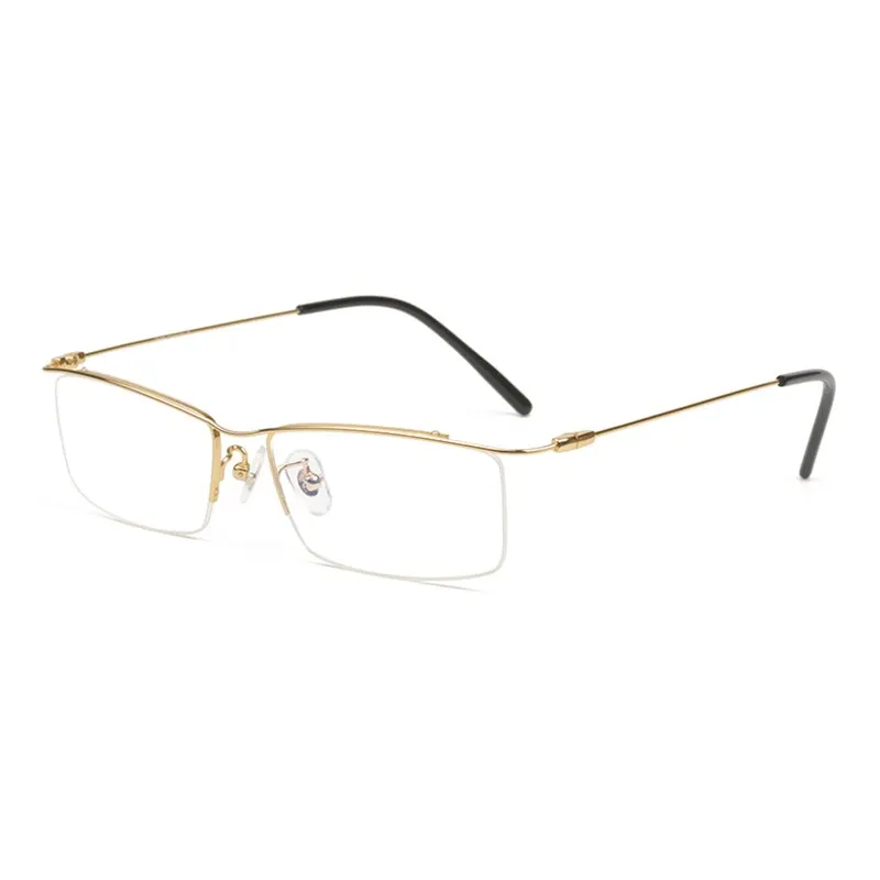 Reven Jate Men's Eyeglasses Browline Half Rim Titanium Ej1010 Spectacles